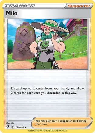 Milo 161  - Reverse Holofoil SWSH02 Rebel Clash - Uncommon