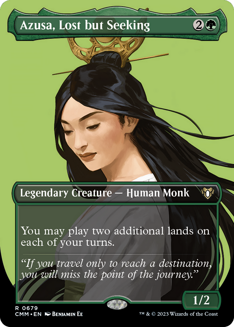 Azusa, Lost but Seeking (Borderless) (CMM-679) - Commander Masters Foil