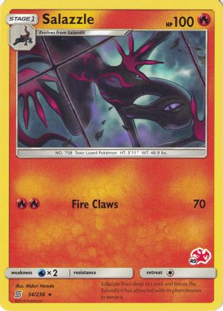 Salazzle - 34/236 (#49 Charizard Stamped)/236  Battle Academy - Promo
