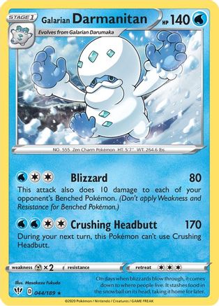 Galarian Darmanitan - 44/189 (Cracked Ice Holo)/189  - Holofoil Deck Exclusives - Holo Rare