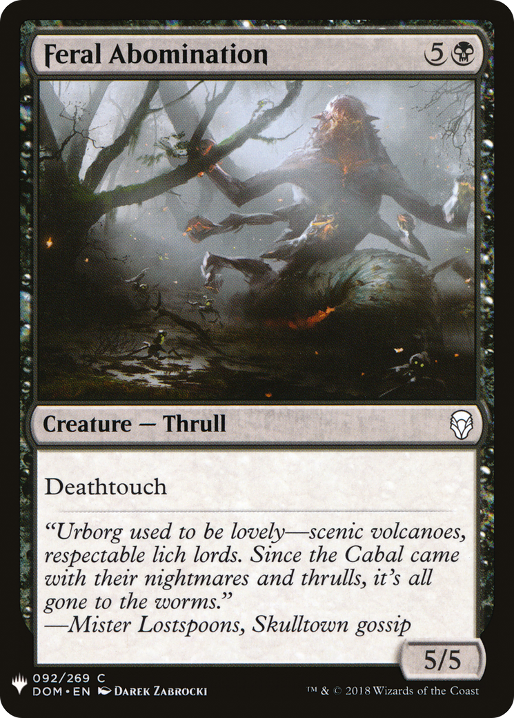 Feral Abomination (LIST-092) - The List