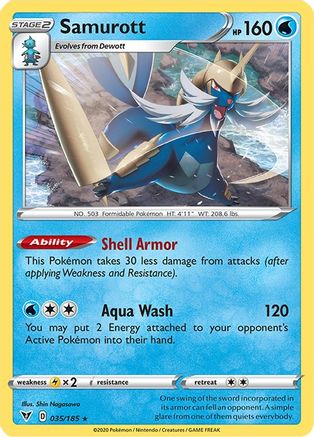 Samurott 035  - Reverse Holofoil SWSH04 Vivid Voltage - Rare