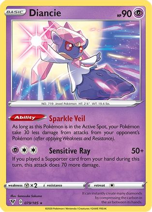Diancie 079  - Reverse Holofoil SWSH04 Vivid Voltage - Holo Rare