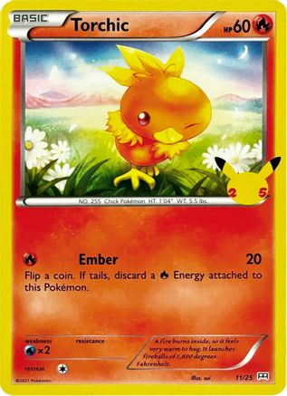 Torchic 011/25  - Holofoil McDonalds 25th Anniversary Promos - Promo