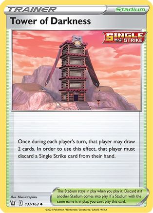 Tower of Darkness 137/163  - Reverse Holofoil SWSH05 Battle Styles - Uncommon