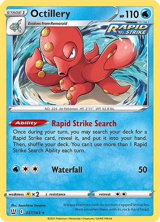 Octillery 037  - Holofoil SWSH05 Battle Styles - Holo Rare