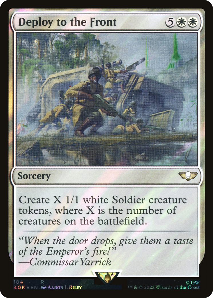 Deploy to the Front (Surge Foil) (40K-184) - Warhammer 40,000 Commander Foil