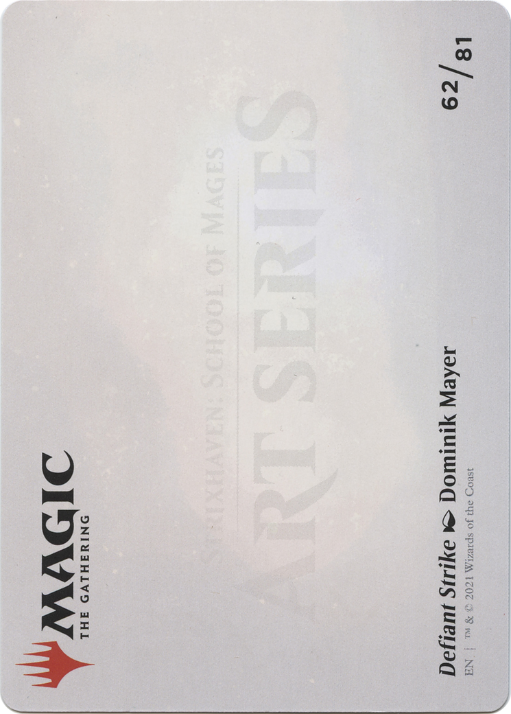 Defiant Strike // Defiant Strike (ASTX-062) - Strixhaven Art Series (Borderless) Foil