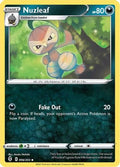 Nuzleaf 096  - Reverse Holofoil SWSH07 Evolving Skies - Uncommon