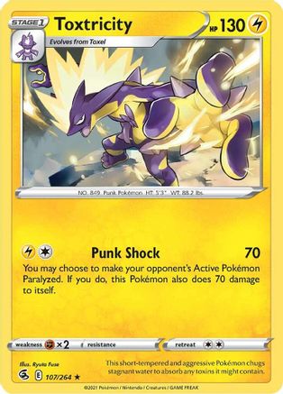 Toxtricity (107) (107) 107  - Reverse Holofoil SWSH08 Fusion Strike - Holo Rare
