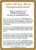 1998 World Championship Advertisement Card (WCD-) - World Championship Decks 1998