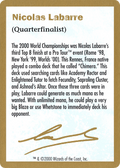 2000 Nicolas Labarre Biography Card (WCD-) - World Championship Decks 2000