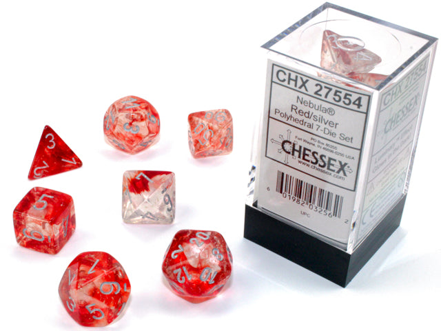 Dice: 7 pc: Nebula: Red/Silver Luminary (EN)