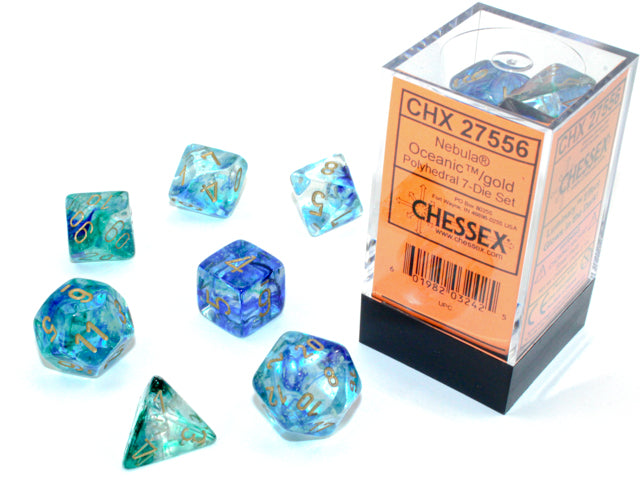 Dice: 7 pc: Nebula: Oceanic/Gold Luminary