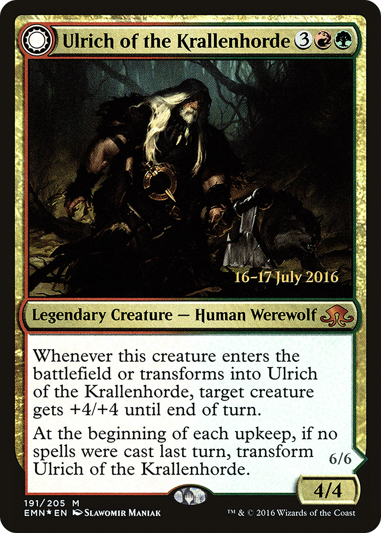 Ulrich of the Krallenhorde (PRE-191S) - Eldritch Moon Promos: (Double Faced Transform) Foil