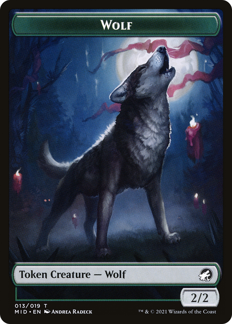 Wolf (TMID-013) - Innistrad: Midnight Hunt Tokens