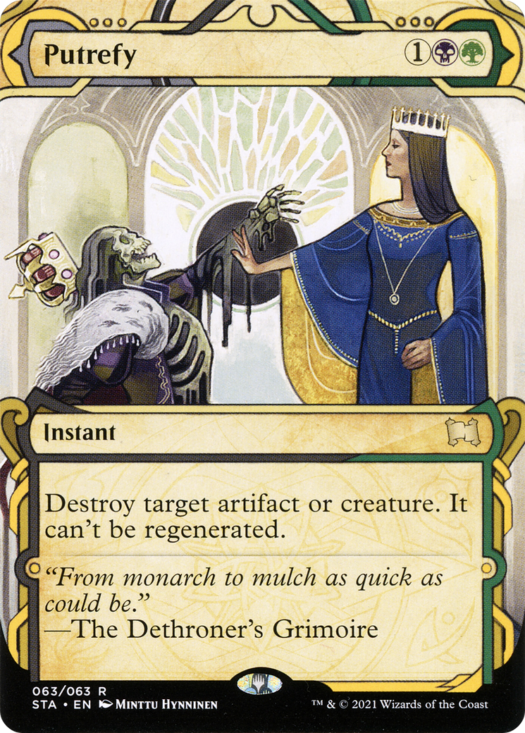 Putrefy (STA-063) - Strixhaven Mystical Archive: (Showcase) (Borderless) Etched Foil