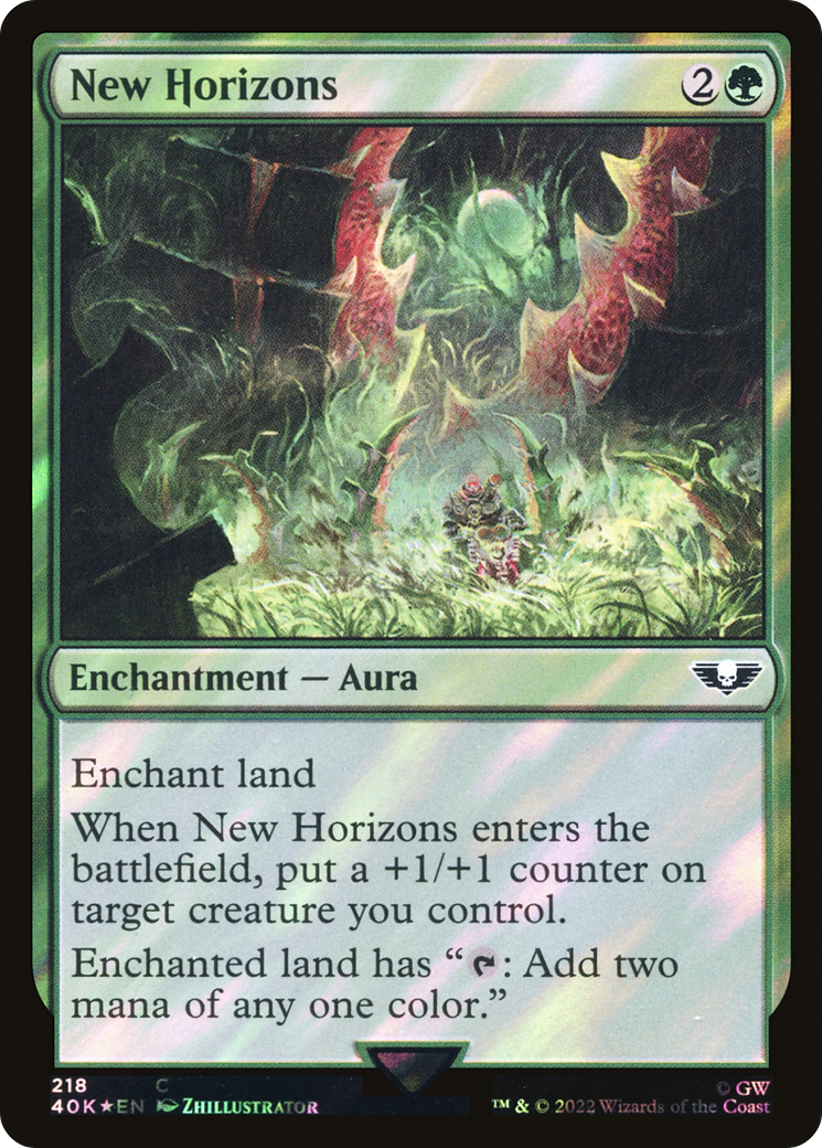 New Horizons (Surge Foil) (40K-218) - Warhammer 40,000 Commander Foil