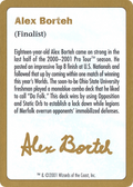 2001 Alex Borteh Biography Card (WCD-) - World Championship Decks 2001
