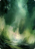 Swamp // Swamp (AZNR-013) - Zendikar Rising Art Series (Borderless) Foil