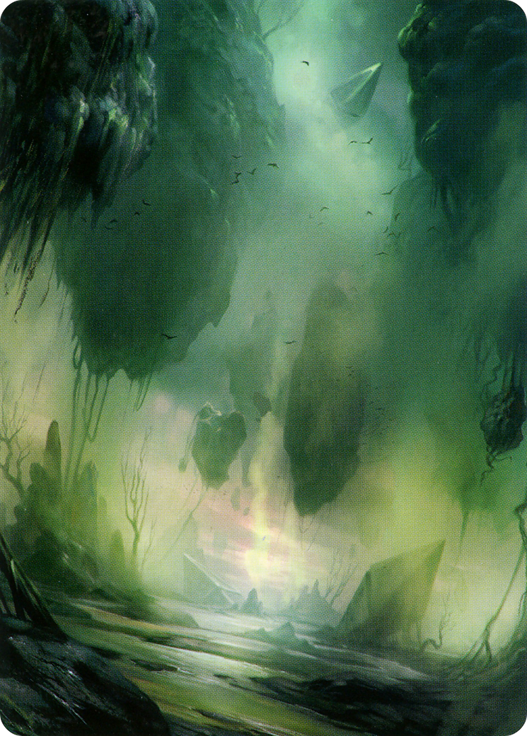 Swamp // Swamp (AZNR-013) - Zendikar Rising Art Series (Borderless) Foil