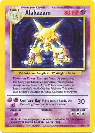 Alakazam 001  - Holofoil Base Set - Holo Rare