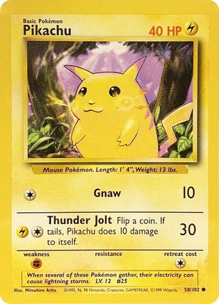 Pikachu 058  Base Set - Common