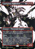 Capricious Hellraiser (Showcase) (Step-and-Compleat Foil) (ONE-444) - Phyrexia: All Will Be One: (Showcase) (Borderless) Foil