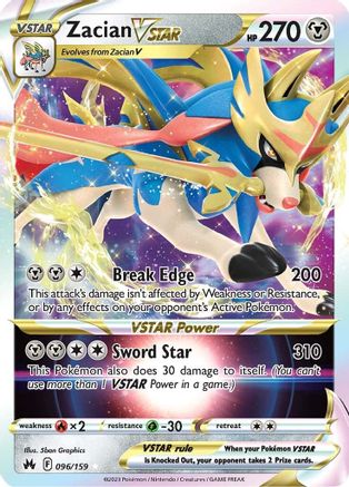 Zacian VSTAR 096  - Holofoil SWSH Crown Zenith - Ultra Rare
