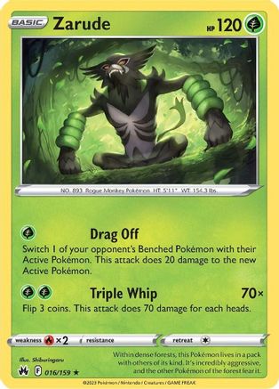 Zarude 016  - Holofoil SWSH Crown Zenith - Holo Rare