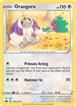 Oranguru 119  SWSH Crown Zenith - Rare