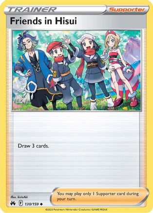 Friends in Hisui 130  - Reverse Holofoil SWSH Crown Zenith - Uncommon