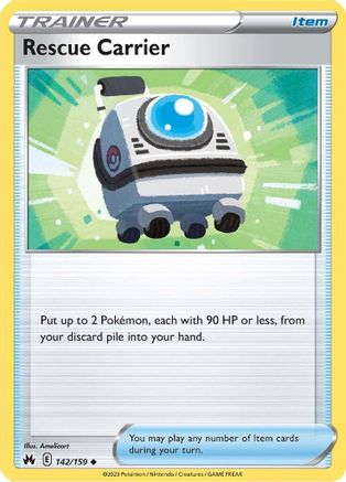 Rescue Carrier 142  - Reverse Holofoil SWSH Crown Zenith - Uncommon