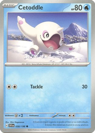 Cetoddle 058/198  - Reverse Holofoil SV01 Scarlet & Violet Base Set - Common