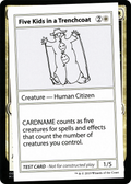 Five Kids in a Trenchcoat (No PW Symbol) (CMB1-) - Mystery Booster Playtest Cards 2021