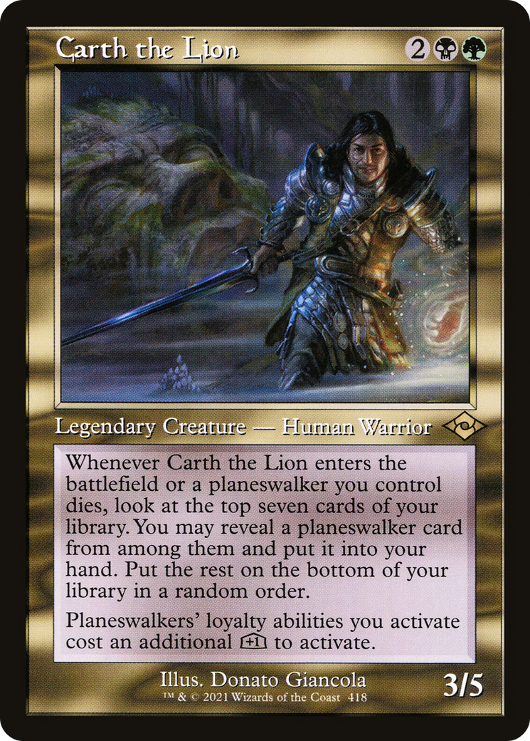 Carth the Lion (Retro Frame) (MH2-418) - Modern Horizons 2 Etched Foil