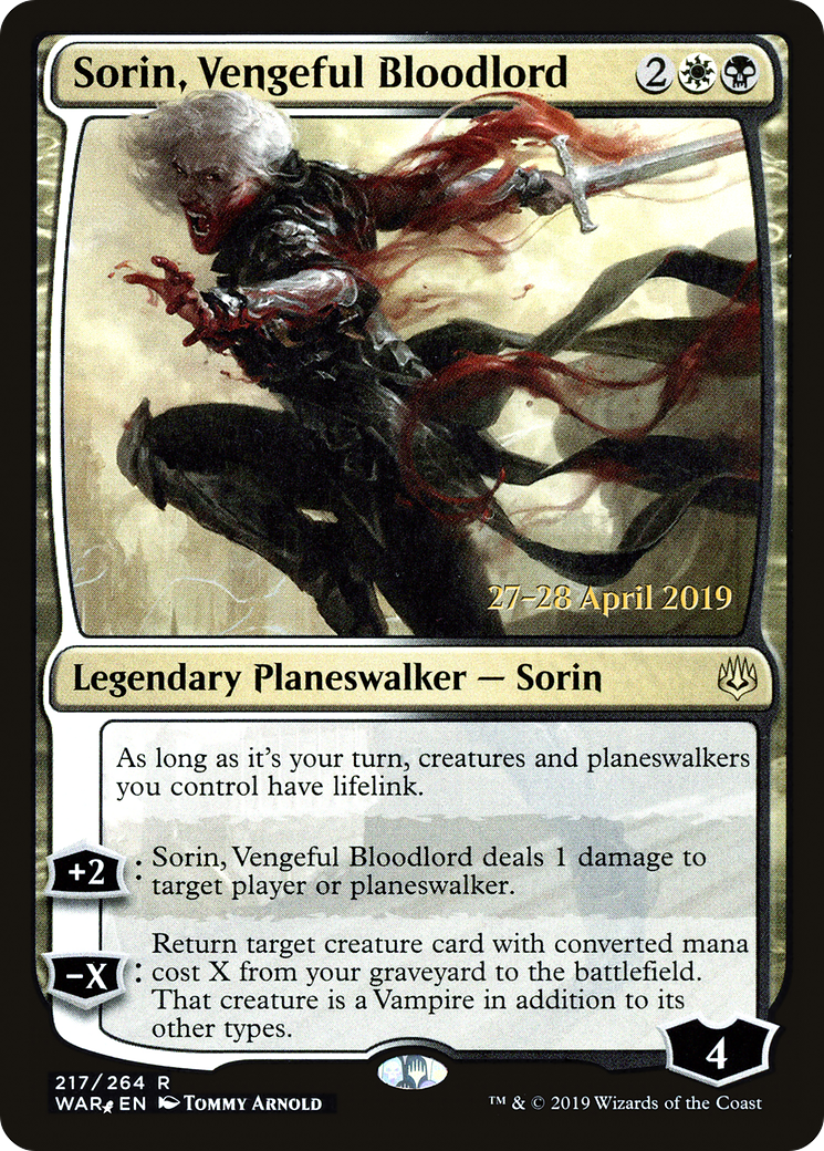 Sorin, Vengeful Bloodlord (PRE-217) - War of the Spark Promos Foil