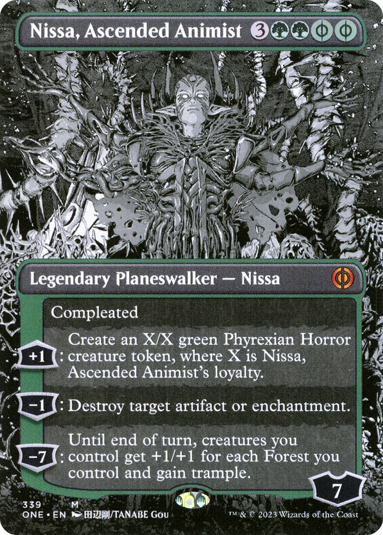 Nissa, Ascended Animist (Borderless) (ONE-339) - Phyrexia: All Will Be One: (Showcase)