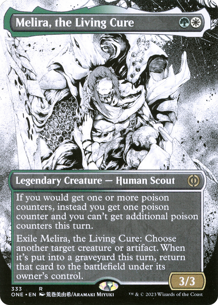 Melira, the Living Cure (Borderless) (ONE-333) - Phyrexia: All Will Be One: (Showcase) Foil