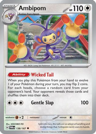Ambipom 138  SV06 Twilight Masquerade - Uncommon