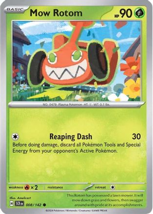 Mow Rotom 008  - Reverse Holofoil SV07 Stellar Crown - Common