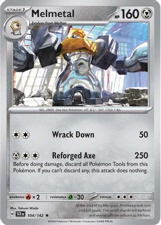 Melmetal 104  - Reverse Holofoil SV07 Stellar Crown - Rare