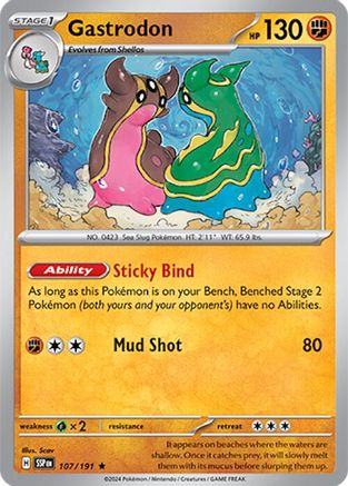 Gastrodon 107  - Holofoil SV08 Surging Sparks - Rare