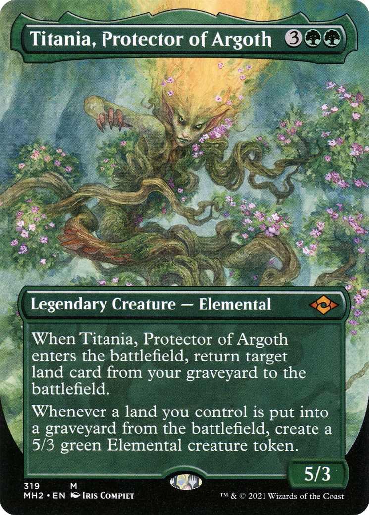 Titania, Protector of Argoth (Borderless) (MH2-319) - Modern Horizons 2 Foil