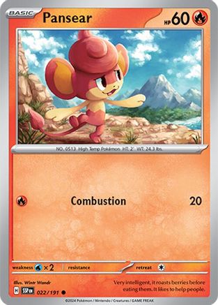 Pansear 022  - Reverse Holofoil SV08 Surging Sparks - Common