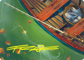 Fishing Pole Art Card (18/54) (Gold-Stamped Signature) (ASFDN-018) - Art Series: Foundations