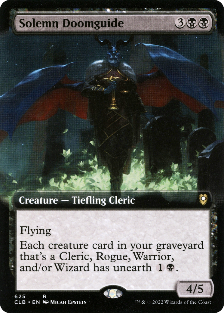 Solemn Doomguide (Extended Art) (CLB-625) - Commander Legends: Battle for Baldur's Gate: (Extended Art)