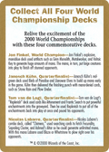 2000 World Championship Advertisement Card (WCD-) - World Championship Decks 2000