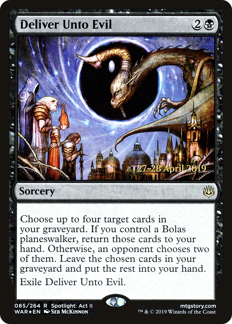 Deliver Unto Evil (PRE-085) - War of the Spark Promos Foil