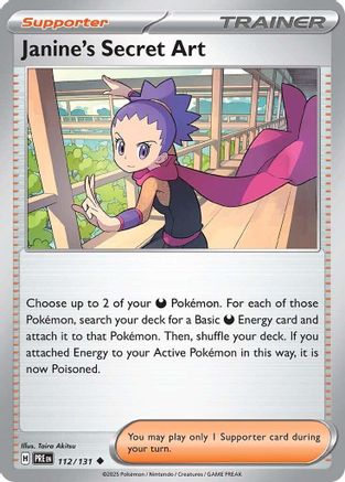 Janine's Secret Art 112/131  - Reverse Holofoil SV Prismatic Evolutions - Uncommon